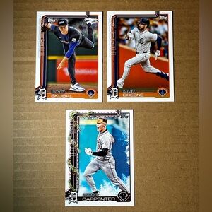 Lot of 3 Detroit Tigers Topps mlb baseball cards